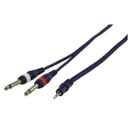Nedis stereo-audiokabel 3,5 mm jack male naar 2x 6,35 mm jack male 1,5 m donkergrijs