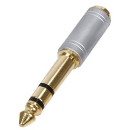6,3mm stereo jack mannelijk <-> 3,5mm stereo jack vrouwelijk  24k Verguld 
