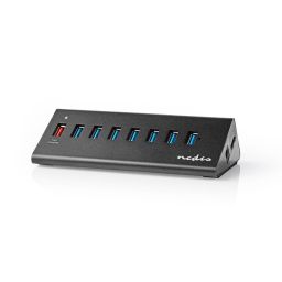 8-poorts USB-hub - QC3,0 / USB 3.2 Gen1 - Met netvoeding - 5Gbps  