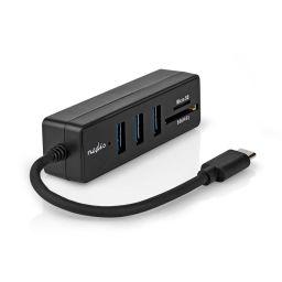 USB-HUB - 1 x USB-C, 3 x USB-A, SD en MicroSD-poort - USB3.2 