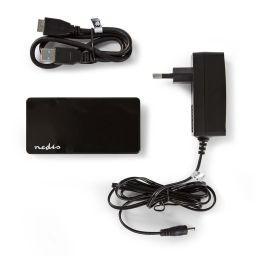 4-poorts hub USB 3.0 met voedingsadapter en kabel 