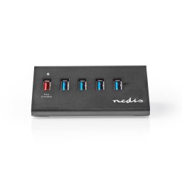 5-poorts USB-hub - QC3.0 / USB 3.2 Gen1 - Met netvoeding - * 5Gbps  