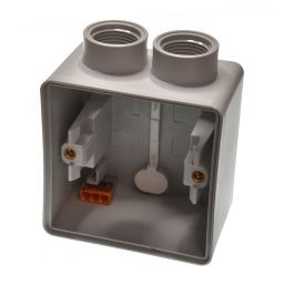 Opbouwdoos Hydro met 2 ingangen M20 - Grijs - Niko 