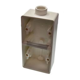 Dubbele opbouwdoos Hydro met 1 ingang M20 - Wit 