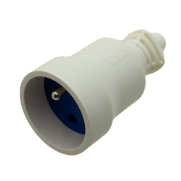 Koppelstekker 16A wit rubber 3680W max. 