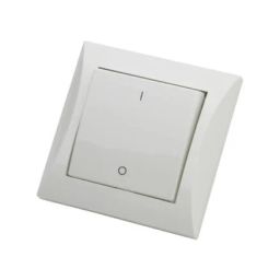 2-polige inbouwschakelaar 80 × 80 mm kunststof crème bedraad met schroefbevestiging