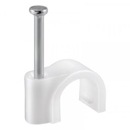 Kabel clip 9mm wit - 100 stuks H: 10.4mm 