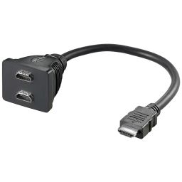 HDMI kabel adapter - HDMI mannelijk naar 2 x HDMI vrouwelijk 0,1 meter