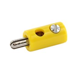 Banana plug - 2,6mm - Yellow - For cable - To solder 