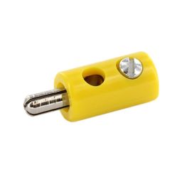 Banaanstekker - 2,6mm - Geel - Voor op kabel - Te solderen 