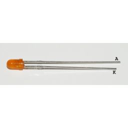 LED 3mm  oranje diffuus 8-20mcd 40° 