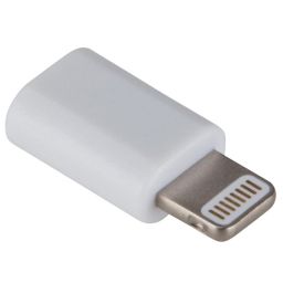 Micro USB vrouwelijk naar 8-Pins lightning mannelijk wit 
