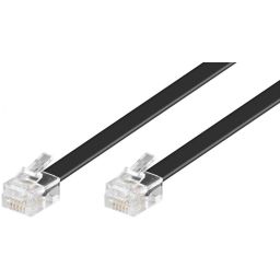 Telephone cable 6/6 6m black RJ12 -  RJ12