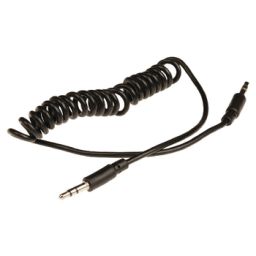 3,5mm stereo mannelijk <-> 3,5mm stereo mannelijk - 1m spiraal