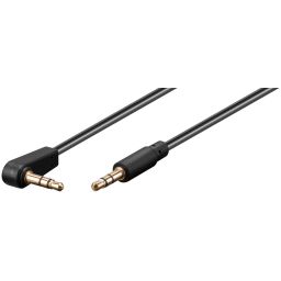 3,5mm stereo jack mannelijk<-> 3,5mm stereo jack mannelijk - 1m haaks