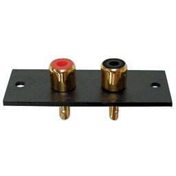 1 x 2 cinch Vrouwelijk - Chassis - Montageplaatje -Gold 52x20mm