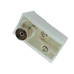 Coax stekker - Vrouwelijk - Haaks - Plastiek 