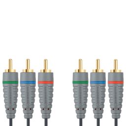 3x cinch mannelijk <-> 3x cinch mannelijk (Component video kabel - RGB) - 5 meter
