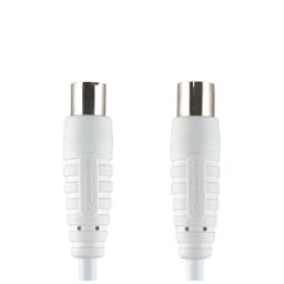 Coax mannelijk <-> coax vrouwelijk - 2 meter - Wit 