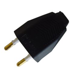 AC power connector without GND 2,5A 250V black - flat.