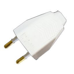 AC power connector without GND 2,5A 250V white - flat.