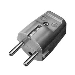 AC power connector with GND 10/16A black 