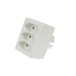Dominostekker 3 x 2,5/6A zonder aarding.