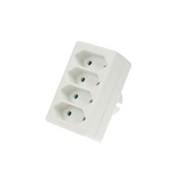 Dominostekker 4 x 2,5/6A zonder aarding.