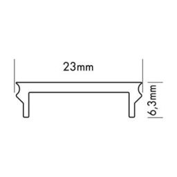 Cover 200cm  23mm wit - opaal - Cover voor ALUPRO-M 