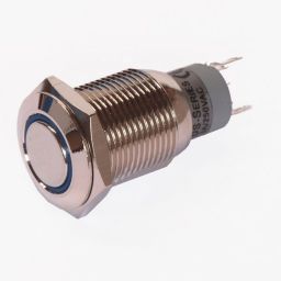 Enkelpolige drukknop ON-(ON) 1A/24VDC 0,5A/230VAC blauw 