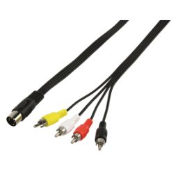 5pin DIN mâle <-> 4x RCA mâle - 1,2 m