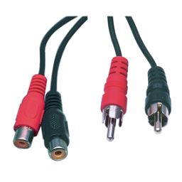 2x RCA male <-> 2x RCA female - 10 meter.