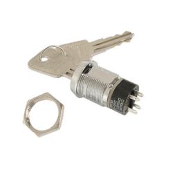 Key operated switch double pole ON-OFF 2A-250V D: 19mm 