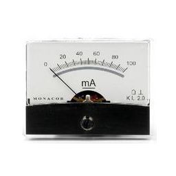 Analoge kwaliteitspaneelmeter 100mA DC / 60 x 47mm 