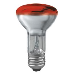 E27 -socket - R60- 40W - 230V lamp - d=63mm / l=102mm - Rood - 35° 