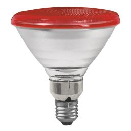 E27 -socket - PAR38- 80W - 230V lamp - d=122mm / l=136mm - Rood - 30° 