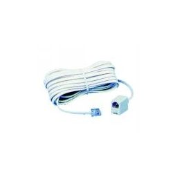 RJ11 (4/6) verlengsnoer - RJ11 mannelijk <-> RJ11 vrouwelijk - 5 meter - wit