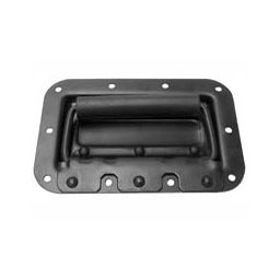 Handvat voor luidsprekers met veer - zwart metaal - 161 x 107mm *** 