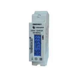 Eenfasige kWh-Meter voor DIN- Rail montage - 1 module 