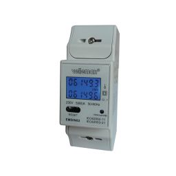 Eenfasige kwh-meter voor din-rail montage - 2 modules. 