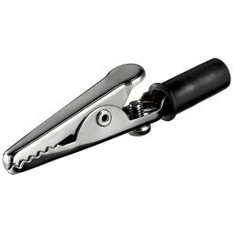 Alligator clip with screw L=55mm black.