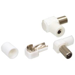 Coax stekker - Mannelijk - Haaks - Plastiek 