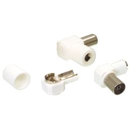 Coax stekker - Vrouwelijk - Haaks - Plastiek 