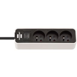 3-voudige stekkerdoos met schakelaar en 1,5m snoer - Wit - Ecolor 