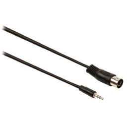 DIN audio adapterkabel 5-pin DIN mannelijk - 3,5 mm mannelijk 2 meter zwart.
