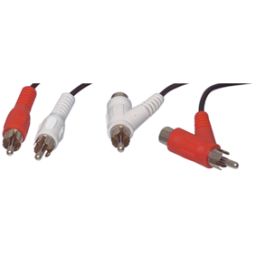 2x cinch mannelijk <-> 2x cinch mannelijk & vrouwelijk - 1,50 meter