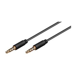 3.5 mm jack connector cable, 3 m verguld 4p 