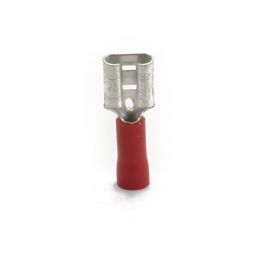 Opschuifcontact vrouwelijk 6,3x0,8mm - Rood - 100 stuks 