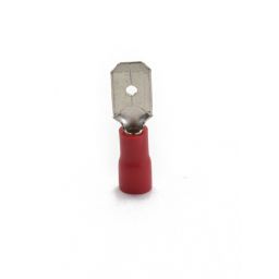 Opschuifcontact mannelijk 6,3x0,8mm Rood - 100 stuks 