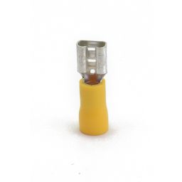Opschuifcontact vrouwelijk - 6,3x0,8mm Geel - 10 stuks 